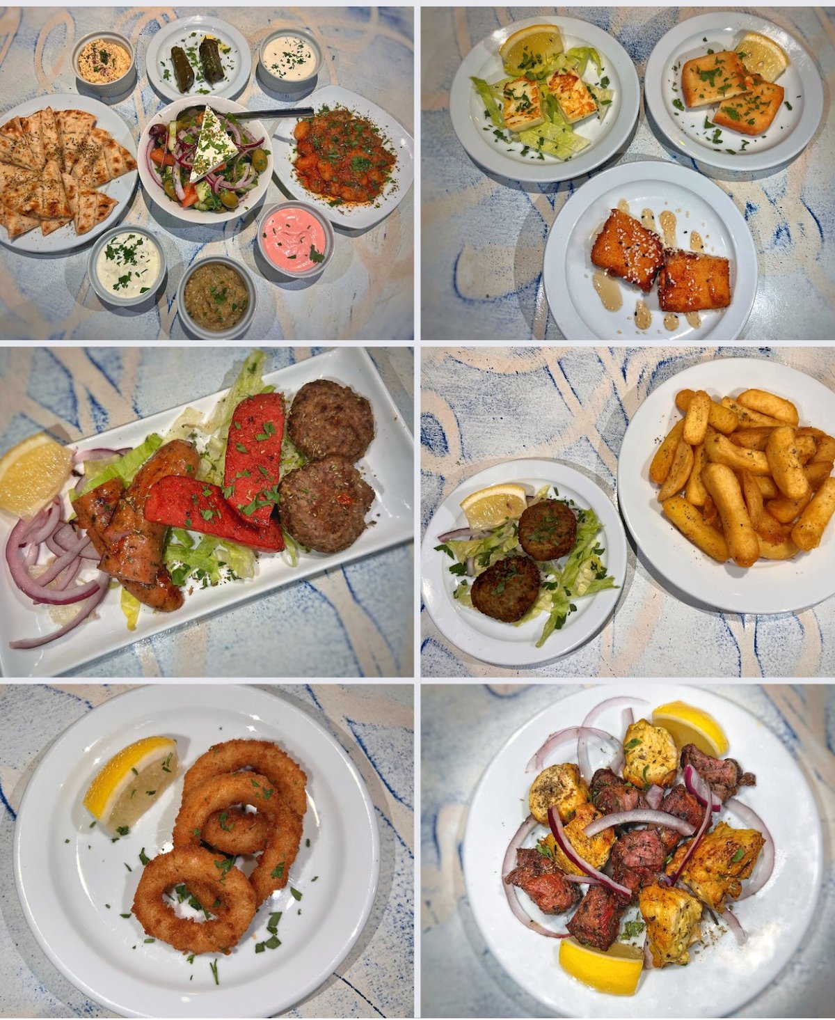 A selection of dishes from Zorba's five rounds of meze